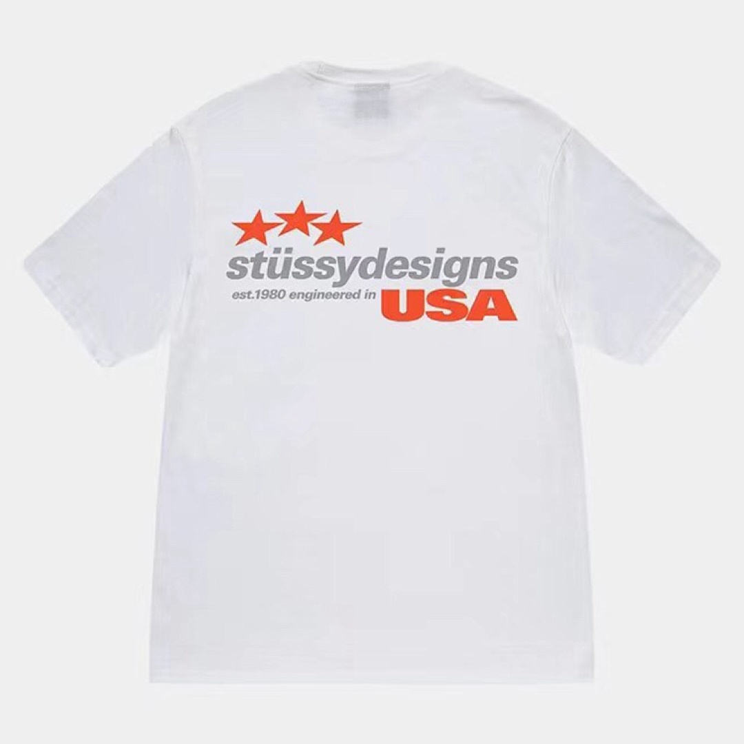Stussy 98 STU SS23 STUSSY DESIGNS USA TEE Star Print Short Sleeve T : Black White S M L XL Y0786# - Image 4