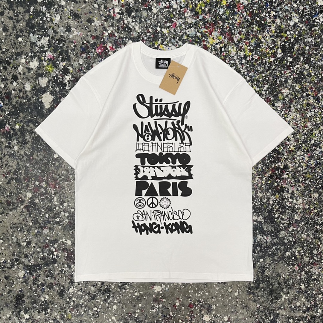 Stussy 108 Stu City Short Sleeve T : Black White Green Pink Apricot S Ｍ L XL XXL - Image 3