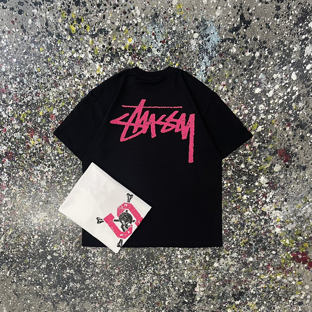 Stussy 108 Stu Top S Print Short Sleeve T : Black White M L XL XXL