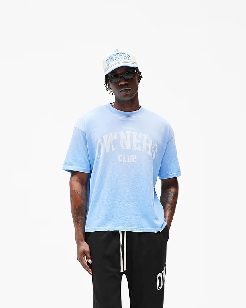 Off-White 128 REPRESENT New High Mens Womens Top Wide Short Sleeve T : S M L XL Washed Blue Off (White) - Image 33