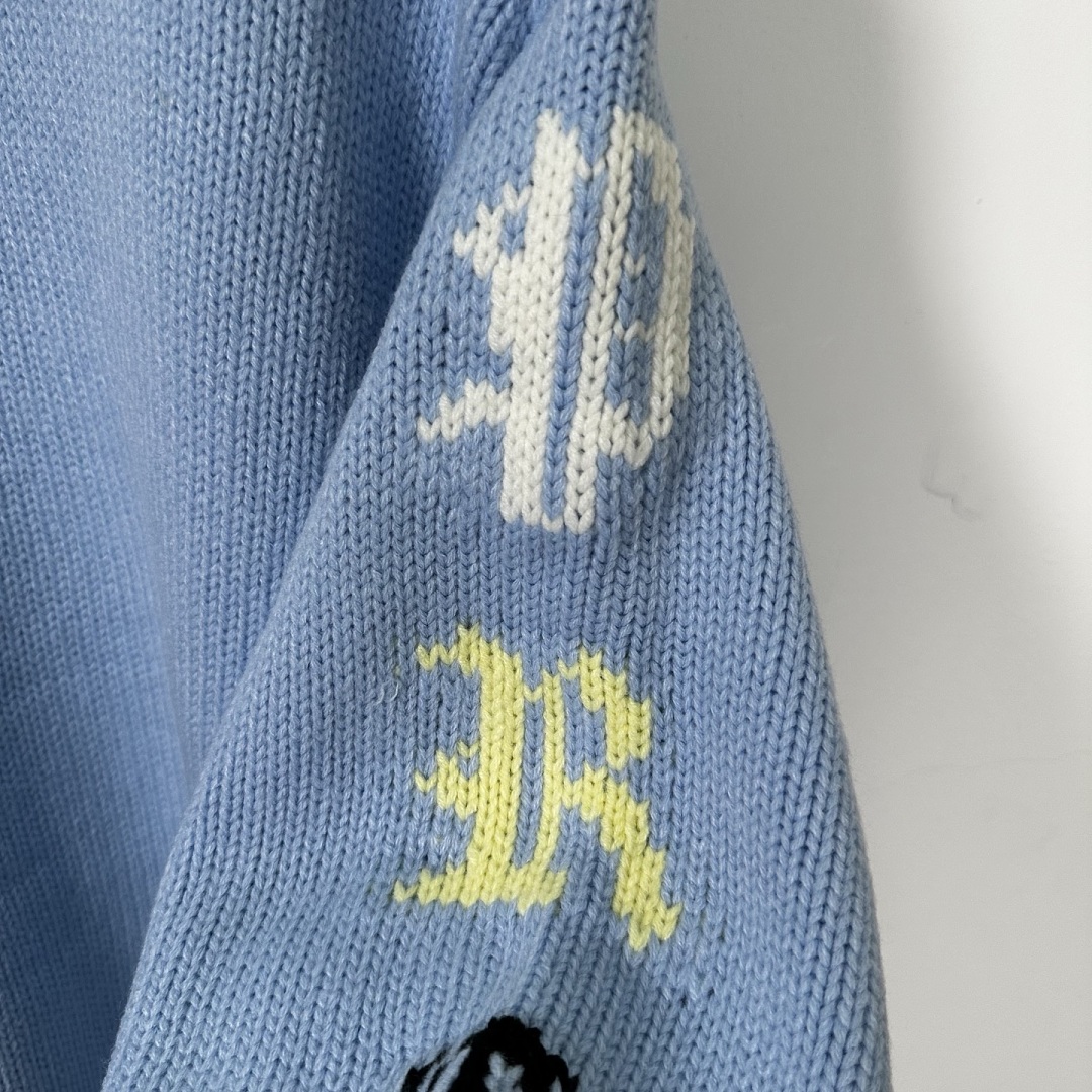 Supreme 338 SS26 OLD ENGLISH SLEEVES SWEATER Fleece Collar Black Sky Blue S - Image 20