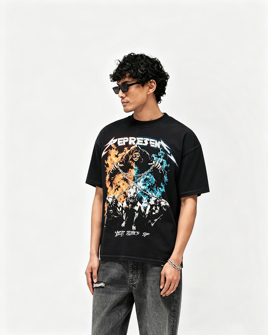 Represent 158 REPRESENT New High Mens Womens Top Water Wide Short Sleeve : S-M L XL (Black) - Image 13