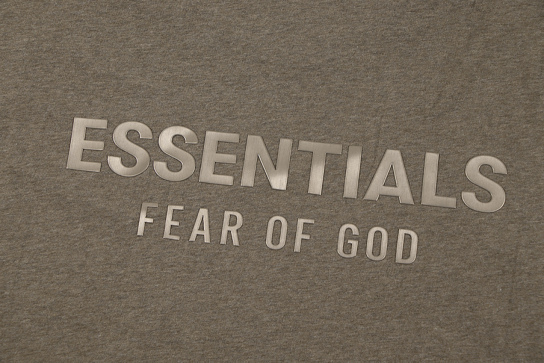 Essentials 118 SS25 Classic Hoodie Label Print Short Sleeve Silk Silver Gum : XS-XL (Grey Brown Oatmeal) - Image 61
