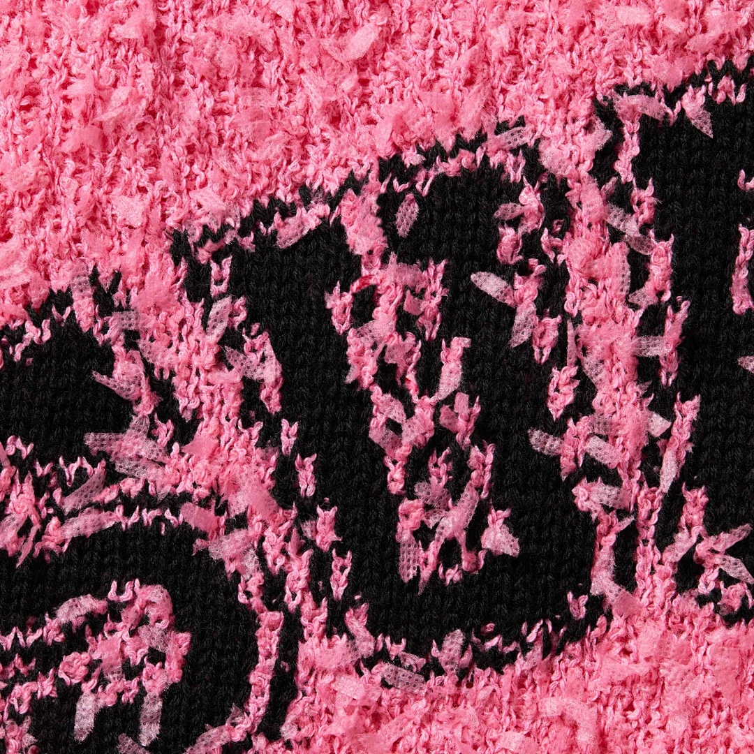 Supreme 368 SS25 TEXTURED ARC SWEATER Fleece Velvet Black Apricot Pink S-XL - Image 7