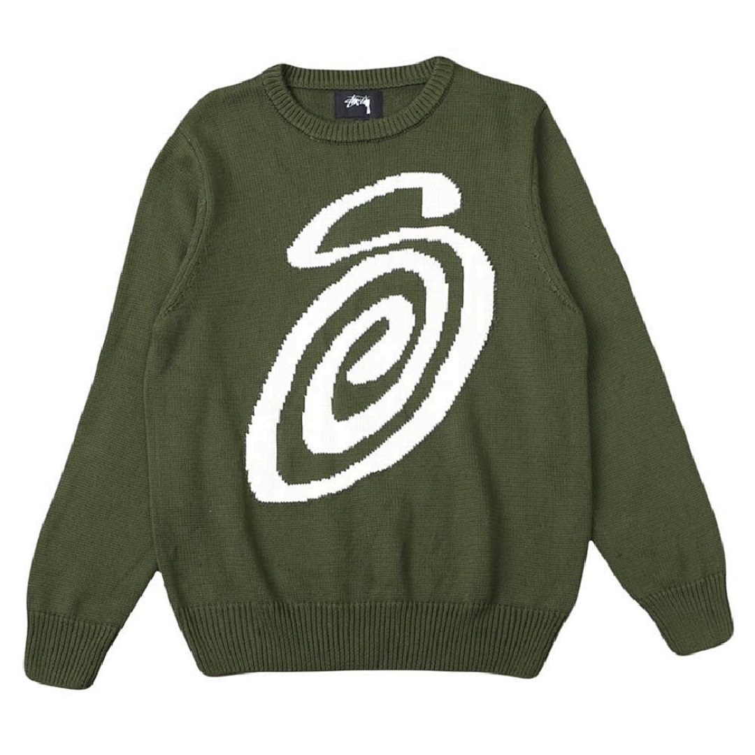 Stussy 228 Stu S Logo Knitted Sweater Ki Kiko Wind Collar Fleece : Black Off White Red Ink Green M L XL Y0796# - Image 15