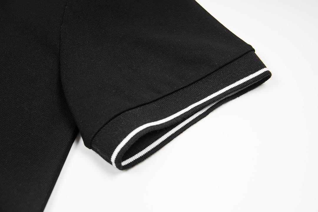 AMIRI 128 26Ss New Logo Embroidered Collar Buckle Polo Short Sleeve T Black White Grey S M L XL 9937# - Image 7