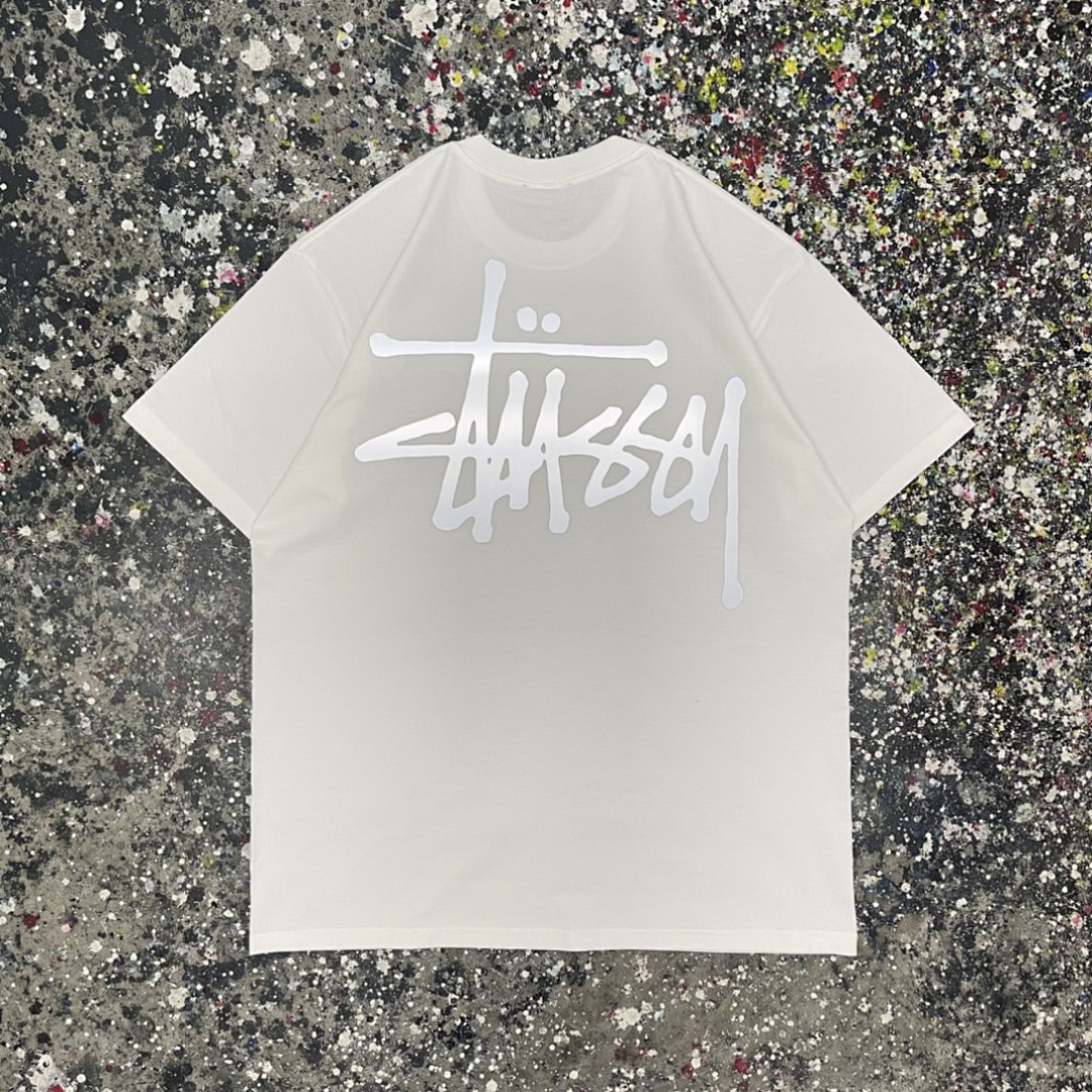 Stussy 108 Stu Light Reflection Print Short Sleeve T : Black Yellow Red Pink Blue Apricot Green Grey Khaki White S Ｍ L XL - Image 22