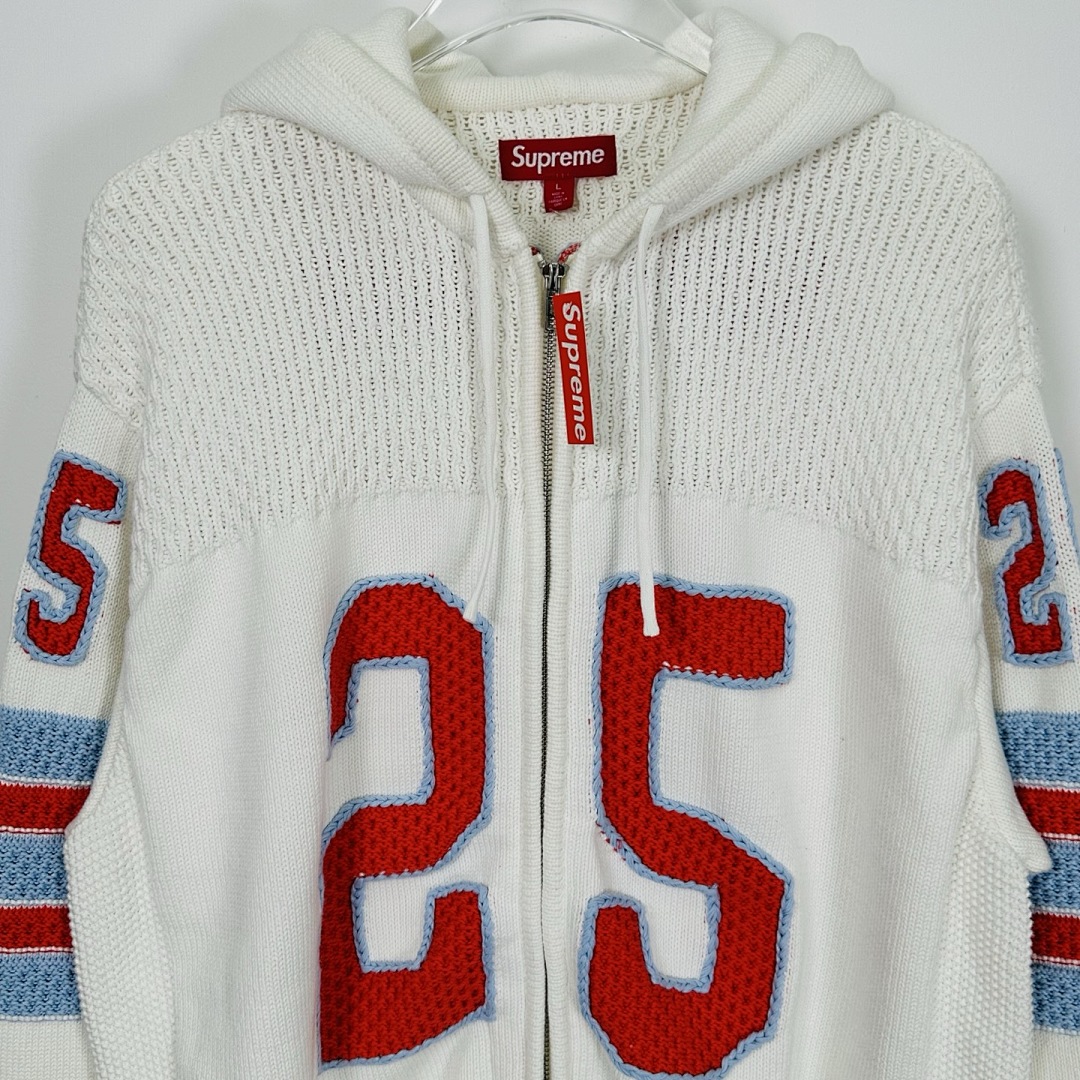 Supreme 538 SS25 FOOTBALL HOOD SWEATER Fleece Black White Blue S-XL - Image 14