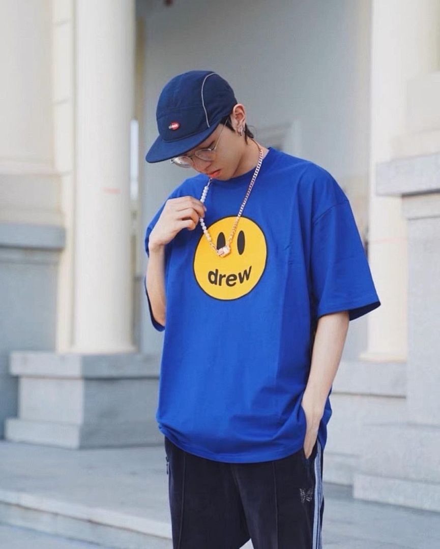 Drew House 108 DREW HOUSE 22FW Mascot Tee LOGO Print Short Sleeve T Cream White Black Red Color Blue Pink Purple S M L - Image 14