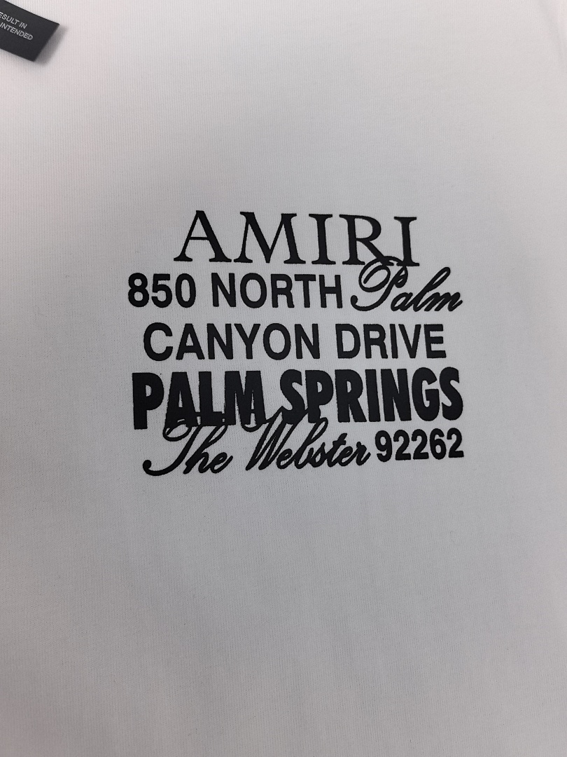 AMIRI 118 Wide Version Model Short Sleeve T Logo Print High Wind Black White S M L XL 9908# - Image 33