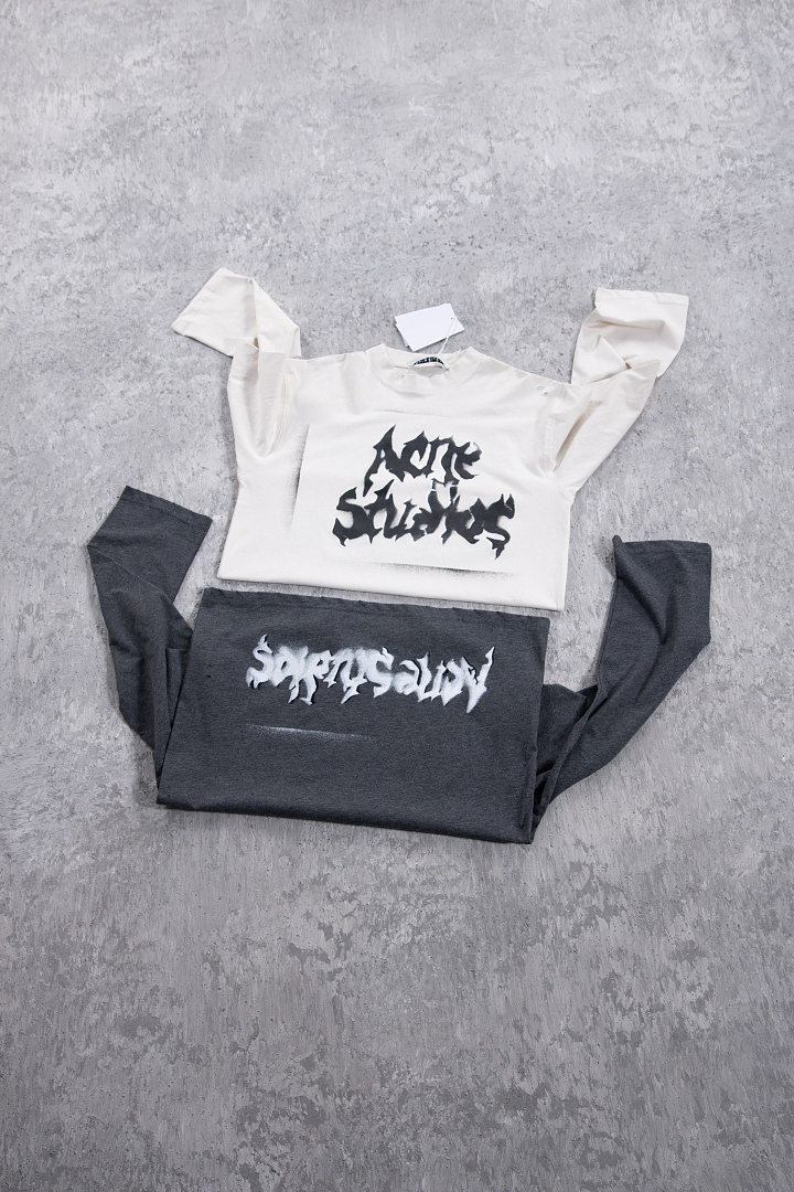Acne Studios 158 AC Summer Gum Long Sleeve : White Black S-XL 3386 Small - Image 3