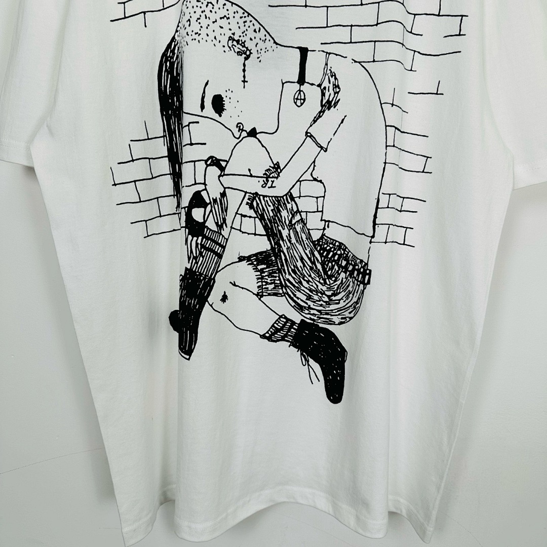 Supreme 128 Mountain Y'S THINKER TEE Print T Black White S-XL - Image 18