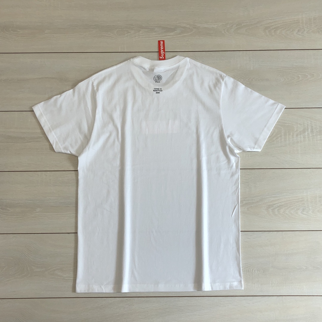 Supreme 118 Sup X Takashi Murakami COVID-19 Relief Box Logo Tee Collab New T Short Sleeve White S M L - Image 4