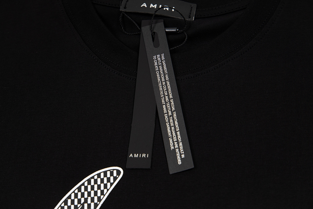 AMIRI 118 Wide Version Model Short Sleeve T Logo Print High Wind 260 Solid Cotton Black White S M L XL 9919# - Image 9