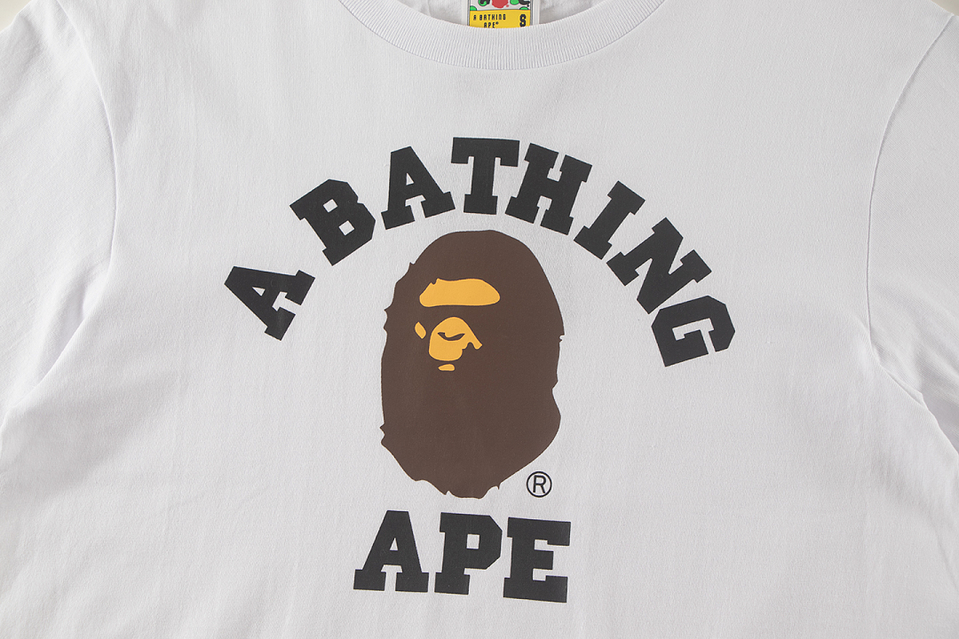 Bape 148 TOP Print Collar Short Sleeve T Black White S-XL - Image 15