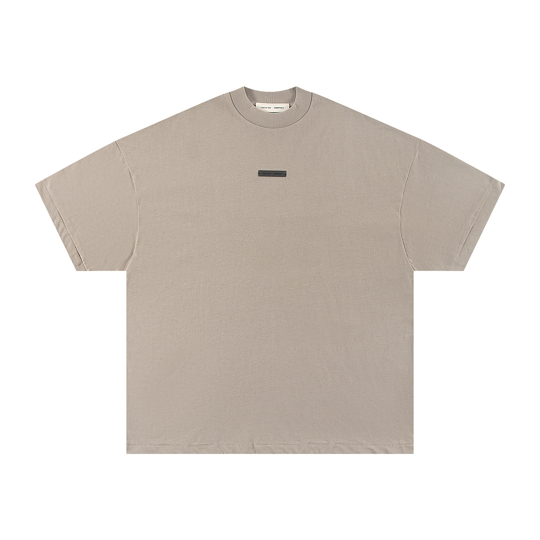 Essentials 118 SS25 Classic Hoodie Label Print Short Sleeve Silk Silver Gum : XS-XL (Grey Brown Oatmeal) - Image 68