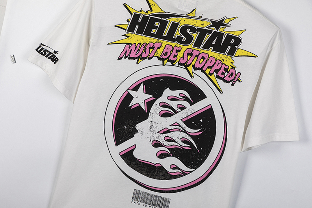 Off-White 128 Hellstar Must Be Stopped Wind Logo Sea Short Sleeve T Tee Off White S-M-L-XL - Image 11