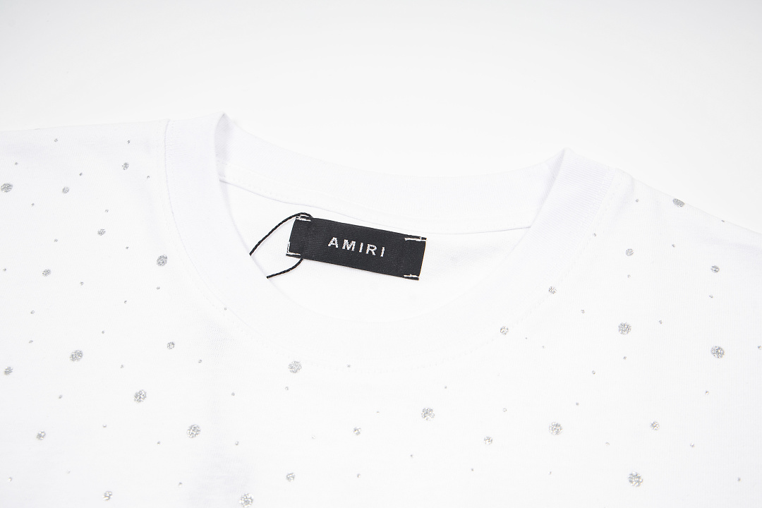 AMIRI 128 26Ss New Logo Diamond Starry Short Sleeve T Black White S M L XL 9928# - Image 18
