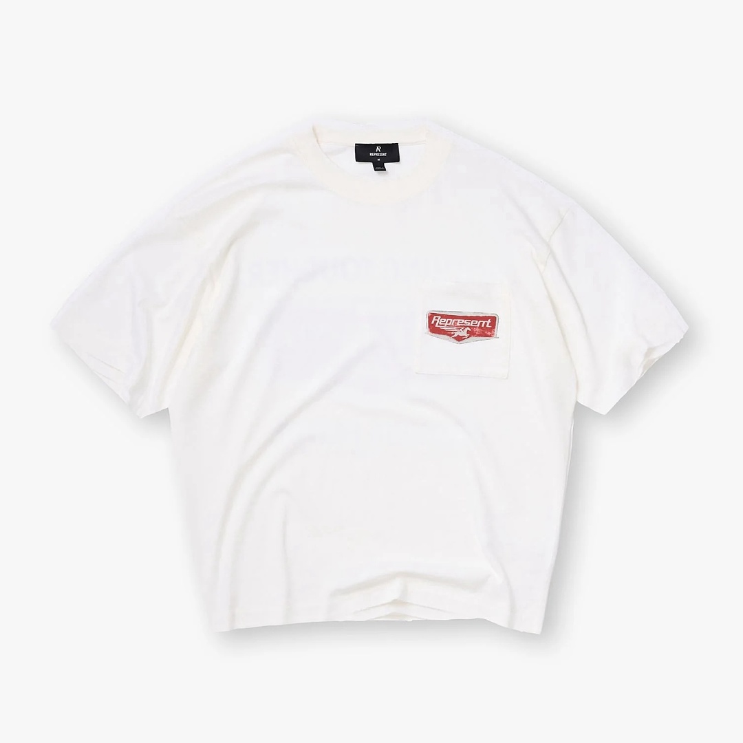 Off-White 148 REPRESENT High Mens Womens Wide Washed Short Sleeve : S M L XL Off (White) - Image 3