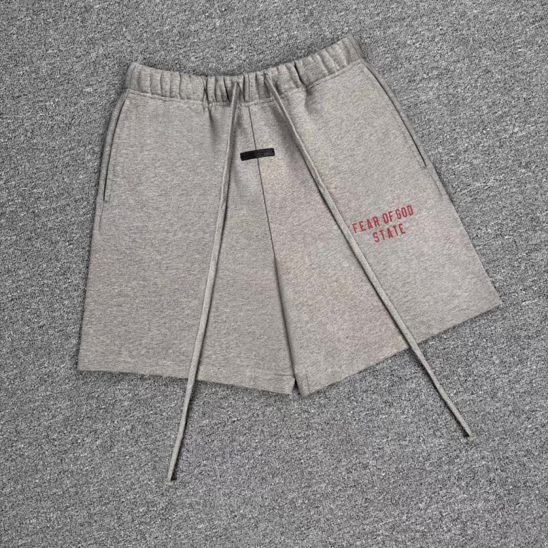 Essentials 148 Ess Fall24 BACK TO SCHOOL Fleece Soccer Short Print Black Green Olive Oatmeal Grey Sea Blue S-XL - Image 109