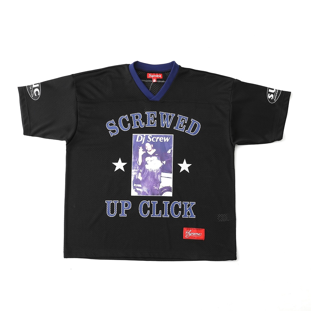Bape 258 DJ Screw Collab SS26 Football JerseyV Collar Print : Black Camo Sky Blue S M L - Image 3