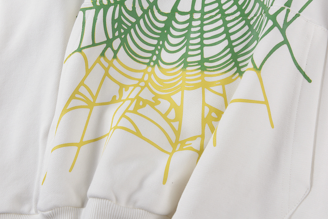 Sp5der 268 Sp5Der 555555 Hoodie Double Print Mens Womens Green White S-XL - Image 9