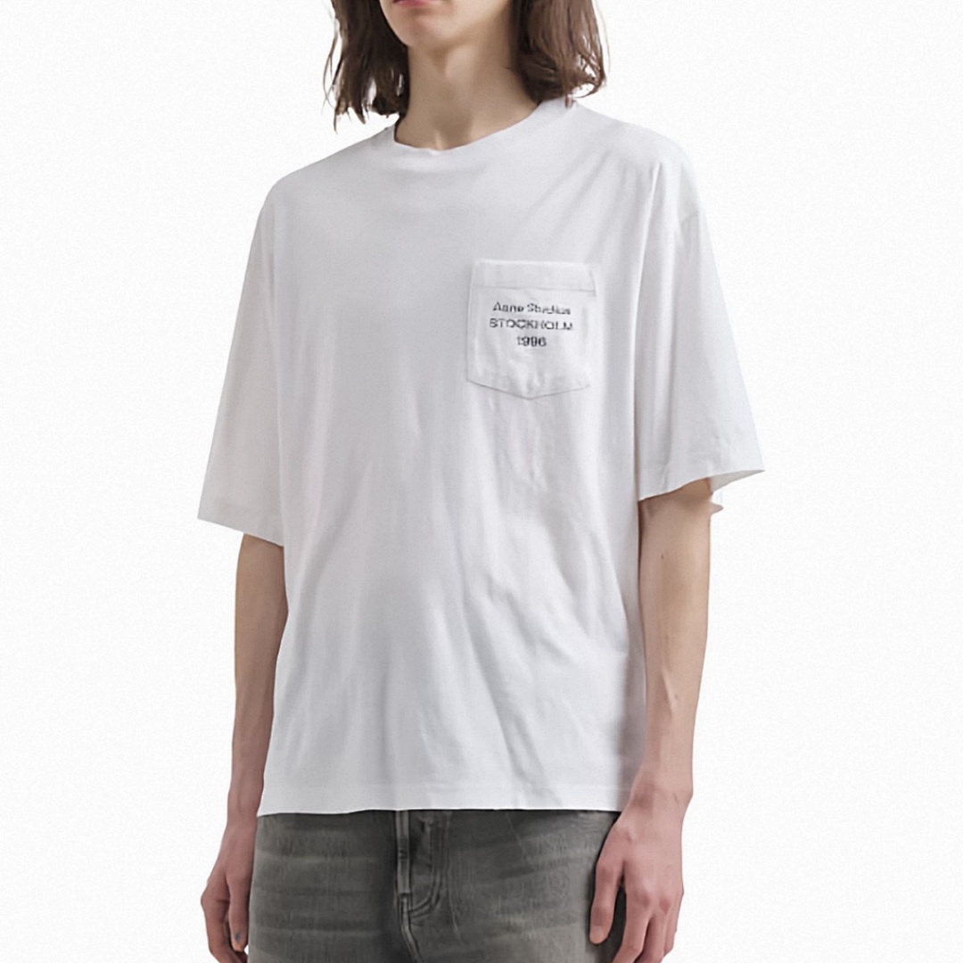 Acne Studios 118 AC LOGO Print Short Sleeve T Black White Brick Red S-XL 8096# - Image 53