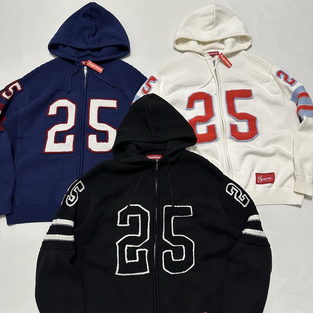 Supreme 538 SS25 FOOTBALL HOOD SWEATER Fleece Black White Blue S-XL - Image 39