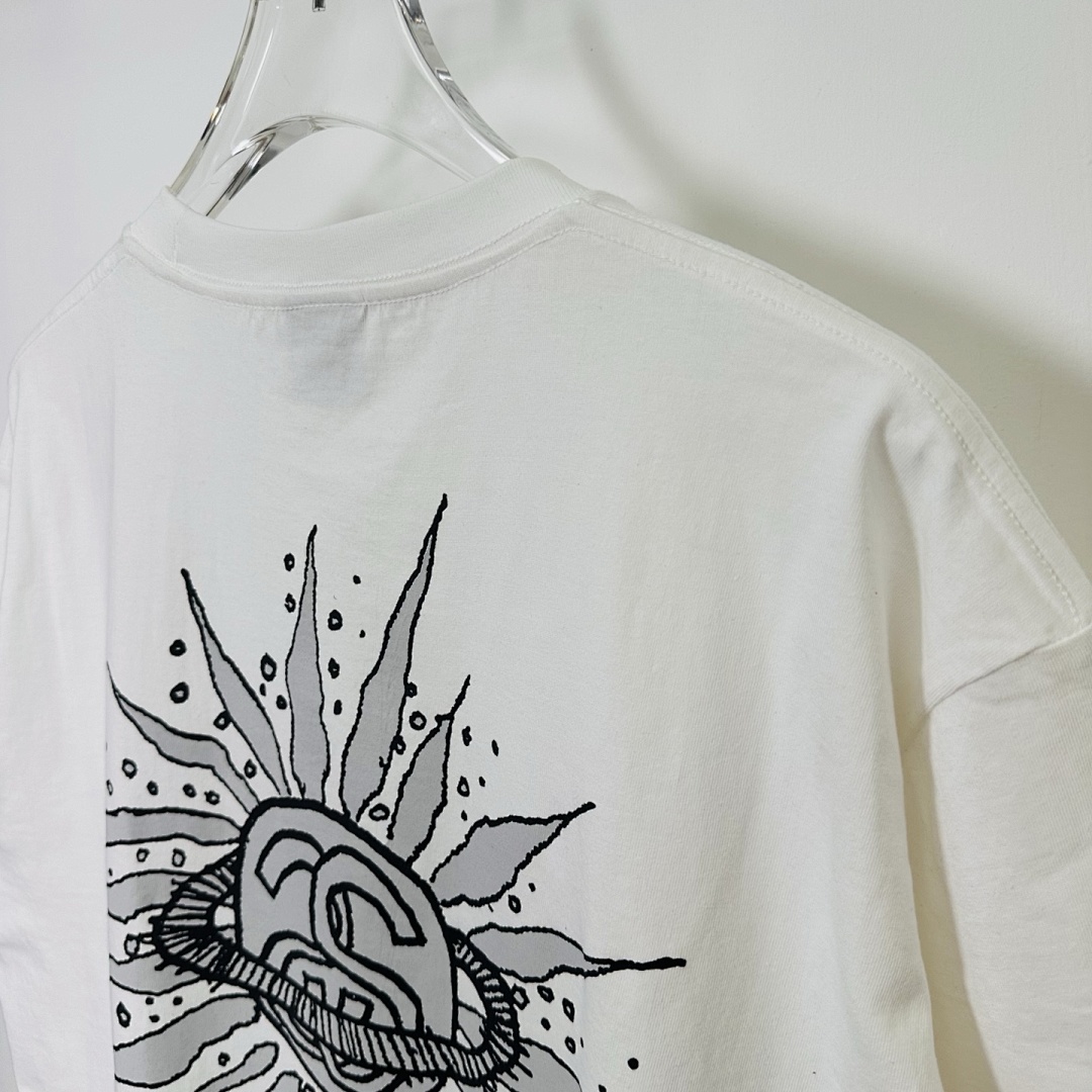 Stussy 128 STU SS25 LOOK BEYOND TEE PIGMENT DYED Double S Print Short Sleeve (Black White) - Image 15