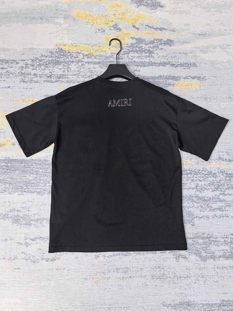 AMIRI 118 26Ss New Embroidered Short Sleeve T Black White S M L XL 9923# - Image 35