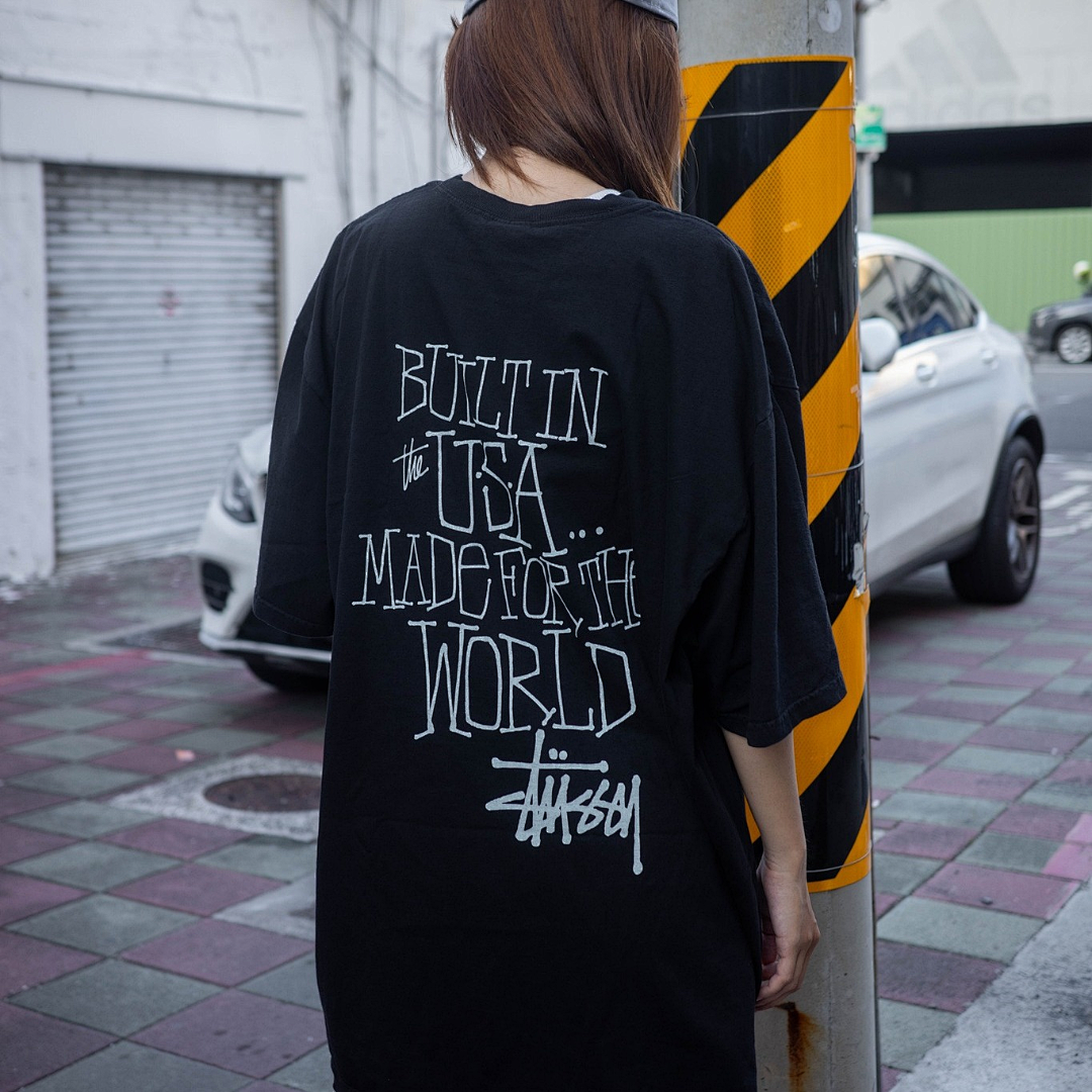 Stussy 108 Stu Fw24 Built In USA Pigment Dyed Tee Print Short Sleeve T Black White S M L - Image 22
