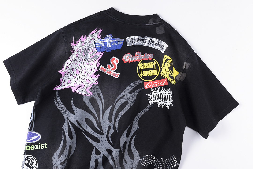 Hellstar 178 Hellstar Studios Wind Fire Flame Black Short T S-XL - Image 5