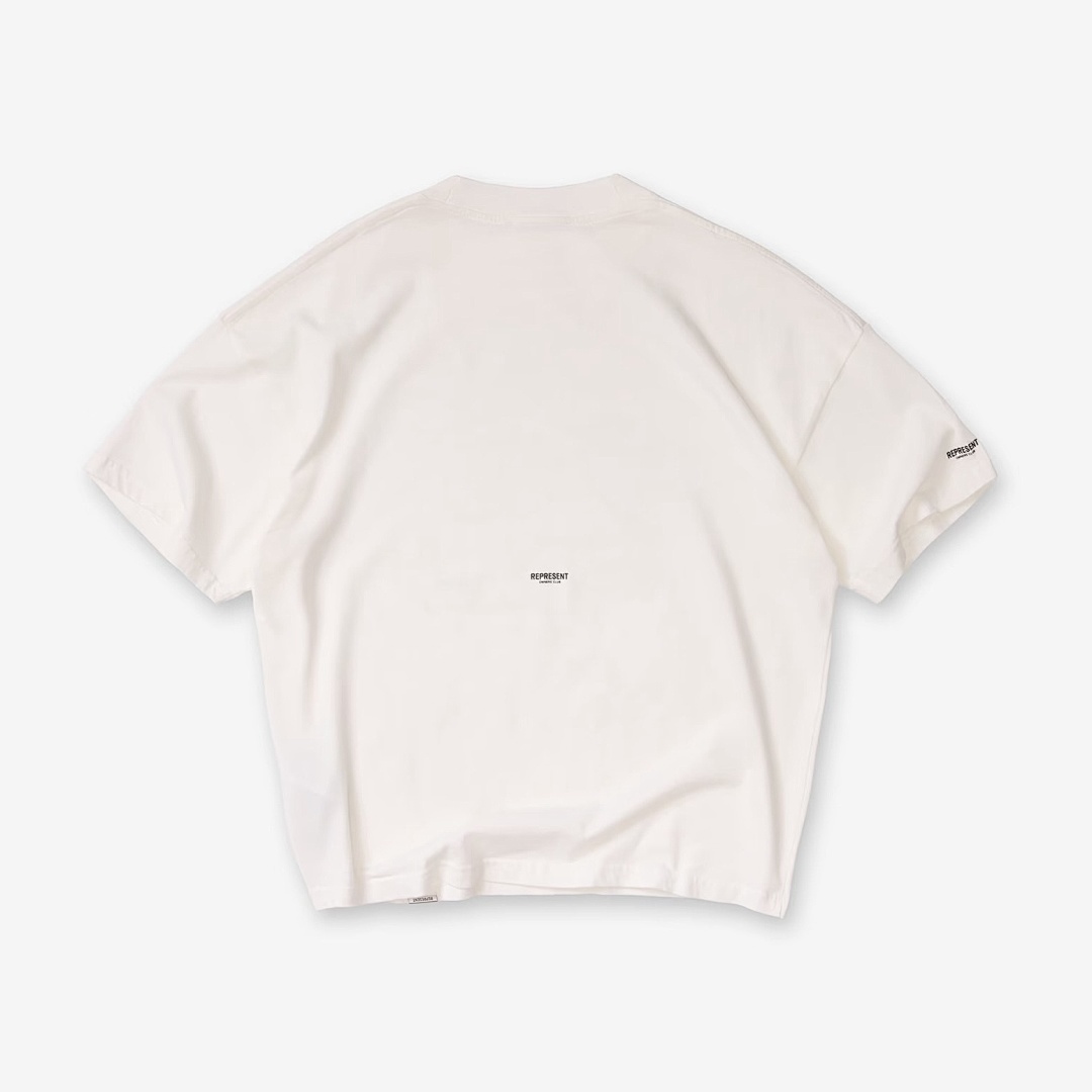 Represent 108 REPRESENT Solid Small Logo Print Short Sleeve T Black White Grey S-XL R3200# - Image 5