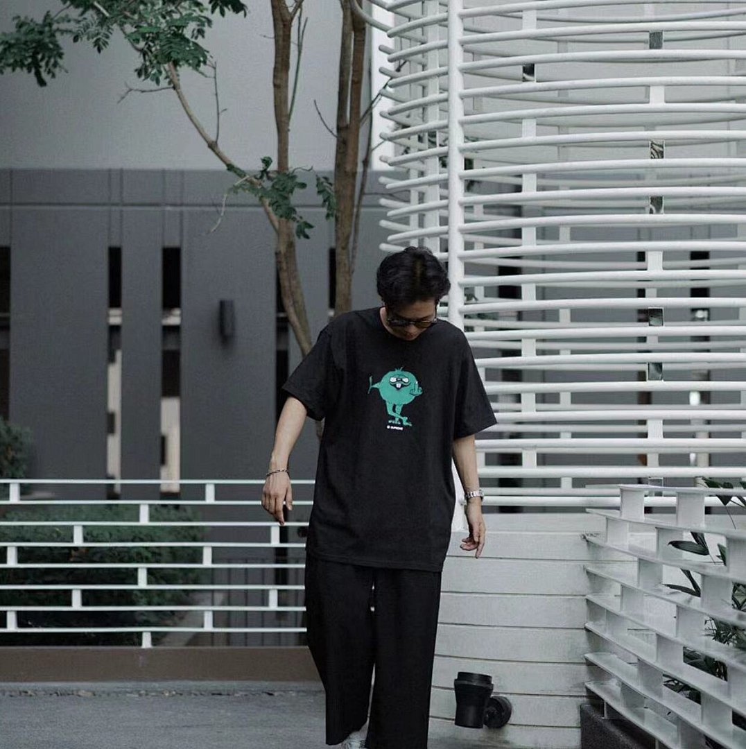 Supreme 108 SUP 23FW CAMACHO TEE Mid Khaki Print Short Sleeve T Black White S M L XL B354# - Image 7