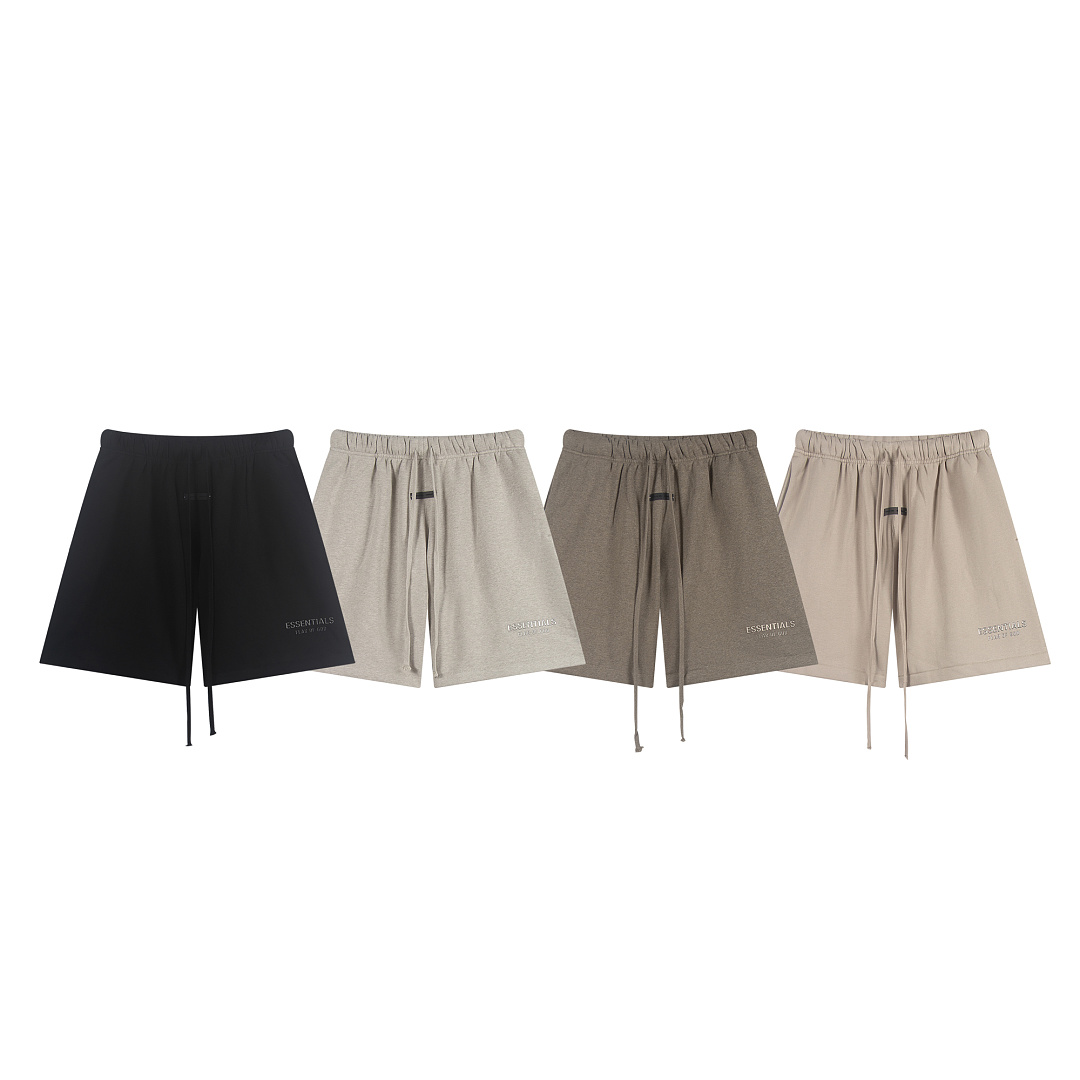 Essentials 148 Ess SS25 Classic Hoodie Label Print Short Silk Silver Gum Black Grey Brown Oatmeal XS-XL - Image 4