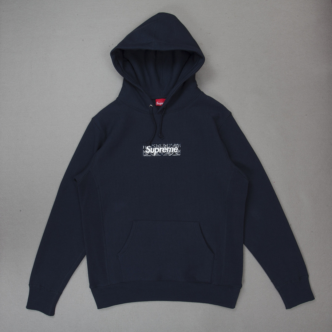 Supreme 248 Fruit Floral Embroidered Label SUP Bandana Box Logo Hooded Sweatshirt BOXLOGO Velvet Black Grey Red Pink Sky Blue S-XL S303# - Image 28