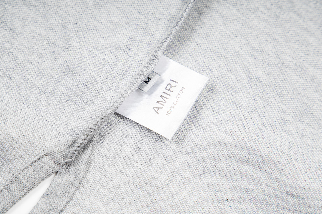 AMIRI 128 26Ss New Logo Embroidered Collar Buckle Polo Short Sleeve T Black White Grey S M L XL 9937# - Image 18