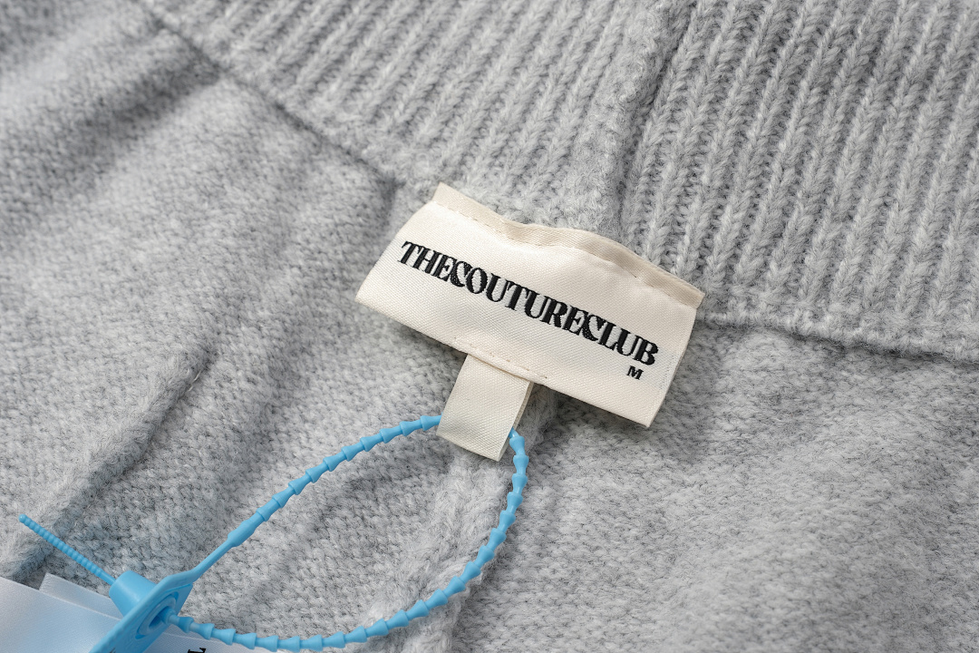 Christian Louboutin 218 THECOUTURECLUB Small Logo Floral Fleece Stitching Long Light Grey Black S-XL T8902# - Image 25