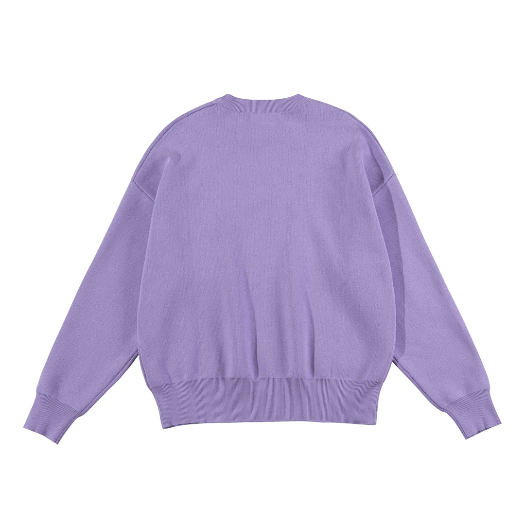 Drew House 218 DREW HOUSE LAVANDER Logo Floral Solid Long Sleeve Fleece Grey Purple S M L - Image 4