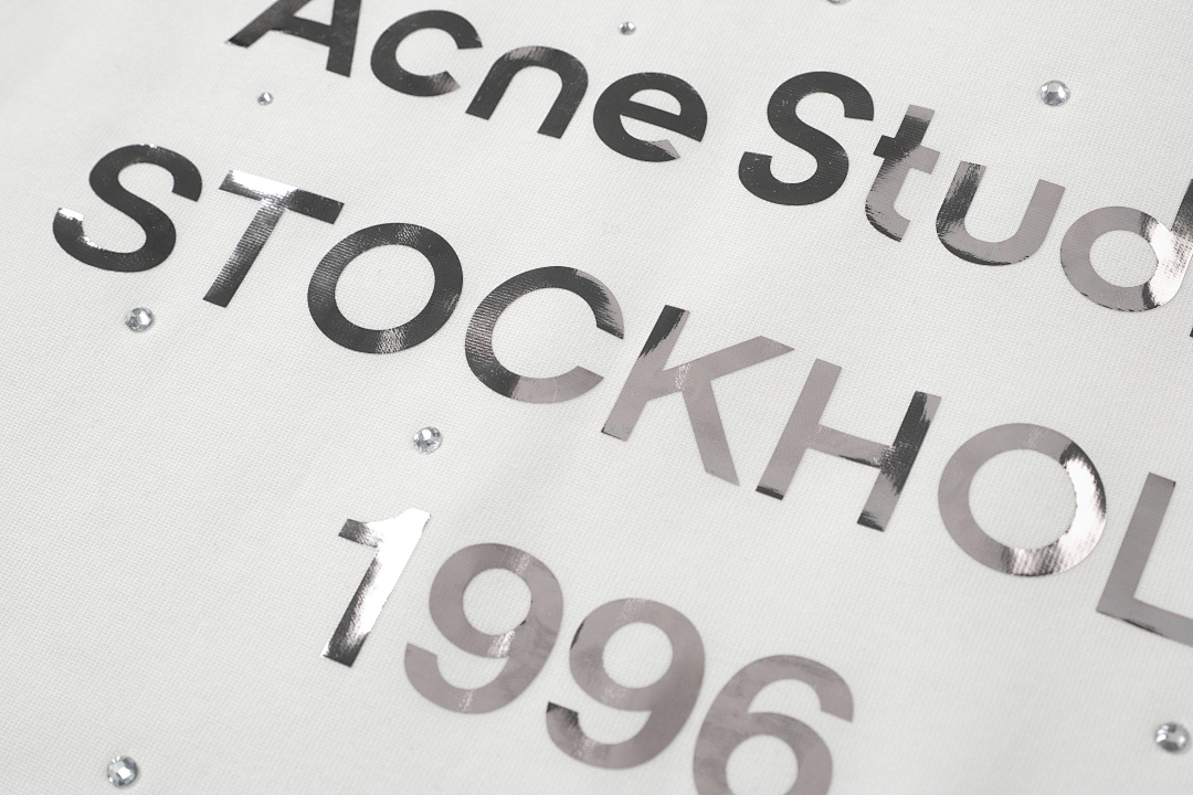 Acne Studios 158 AC Limited Exclusive Rhinestone LOGO Long Sleeve T Pink Black White Mountain Blue S-XL 8206# - Image 41