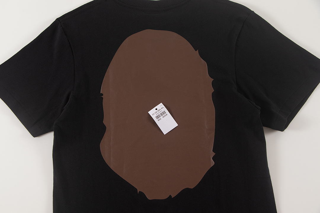 Bape 148 TOP Print Collar Short Sleeve T Black White S-XL - Image 9