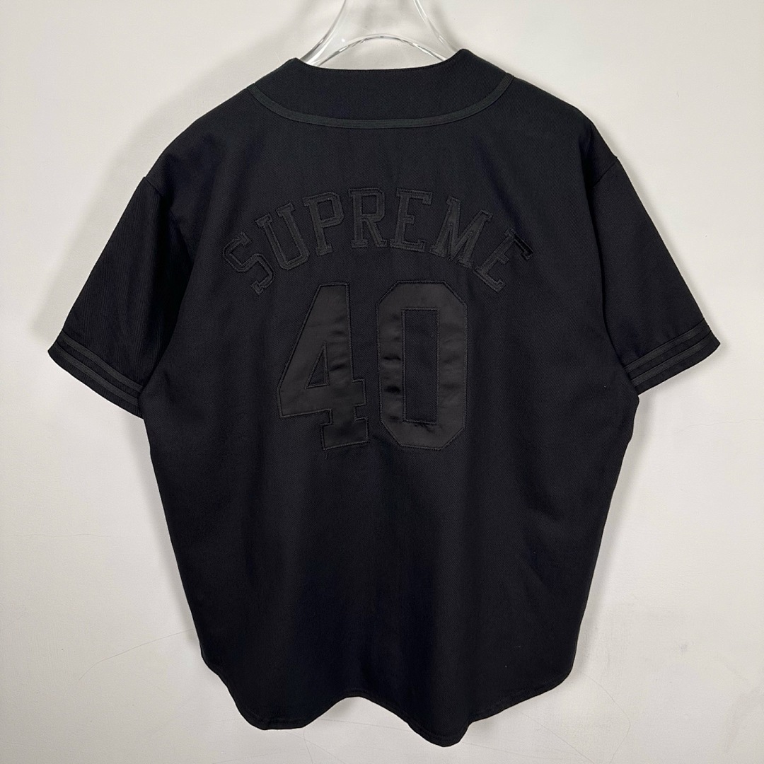 Off-White 268 SS25 40 Acres Twill Baseball Jersey LOGO Short Sleeve Black Off White S-XL - Image 34