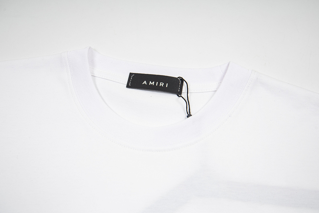 AMIRI 118 Wide Version Model Short Sleeve T Logo Print High Wind Black White S M L XL 9903# - Image 15