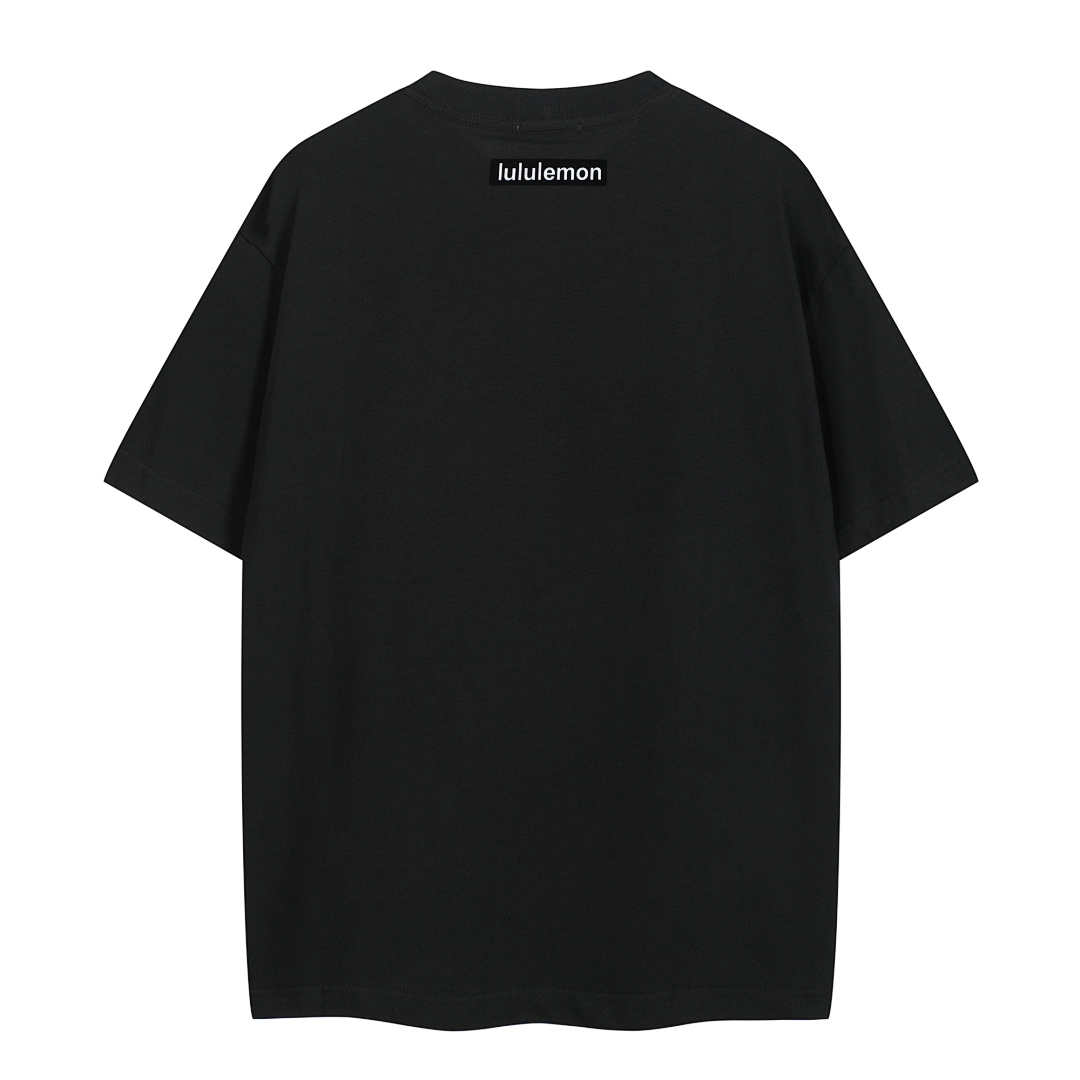 Unbranded 108 LULU Wind Label Logo Short Sleeve T Black S-XL L9100# - Image 3