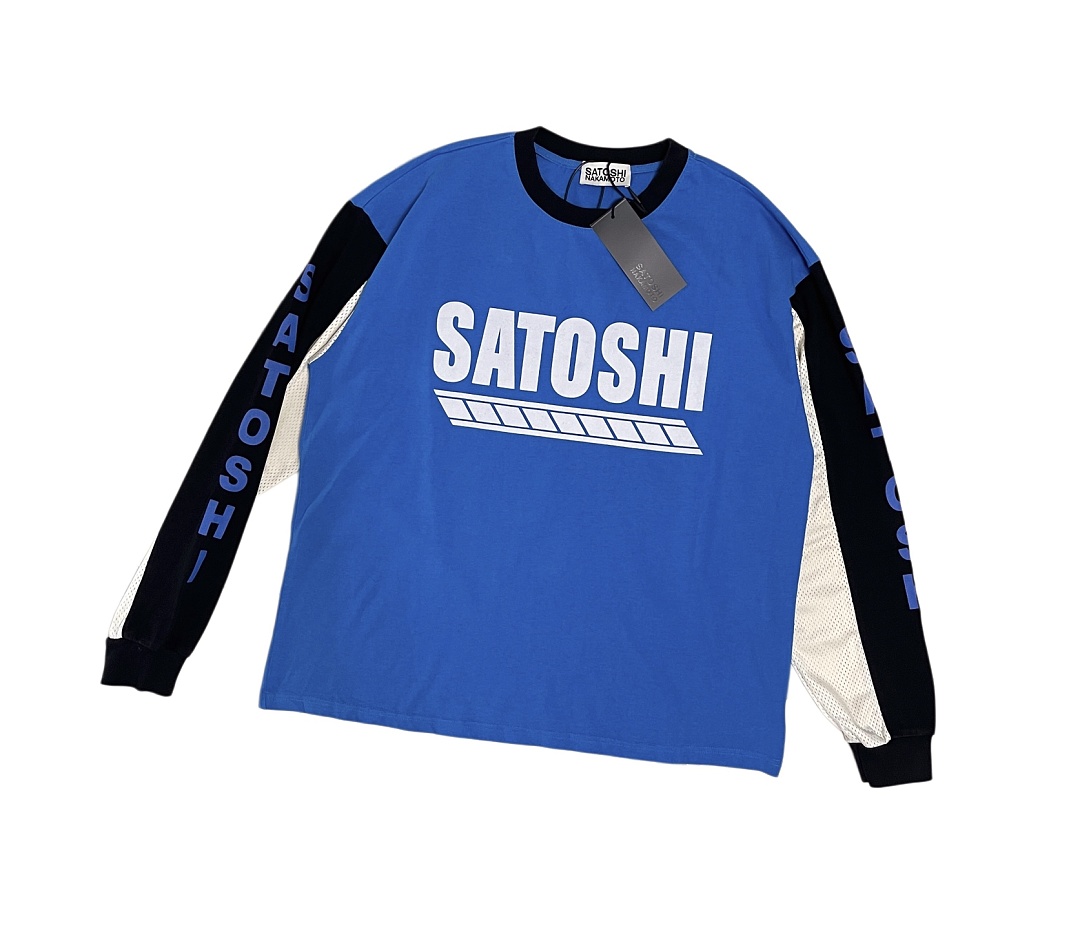 Unbranded 148 Satoshi Nakamoto Blue Patchwork Collar Long Sleeve : Green S M L - Image 15