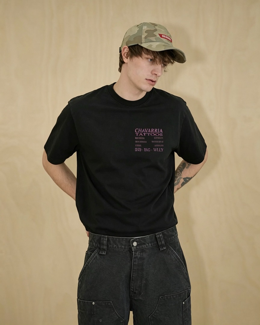 Chanel 148 WillyChavarria High Mens Womens Wide Washed Short Sleeve : S M L XL Water Black Willy - Image 19