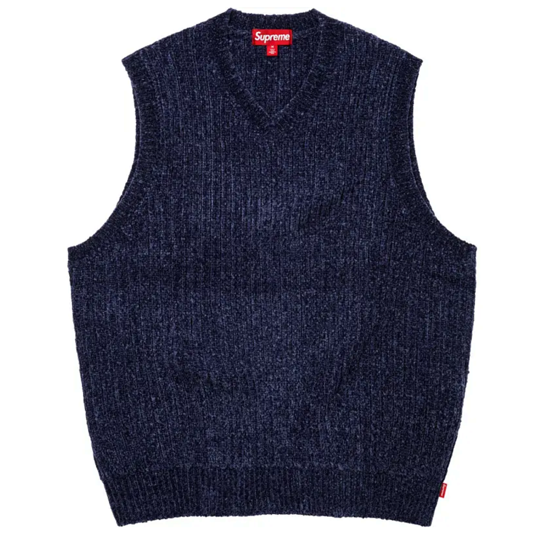 Supreme 238 SUP 24 FW Snow V Collar Fleece Stitching Black Blue S M L - Image 4
