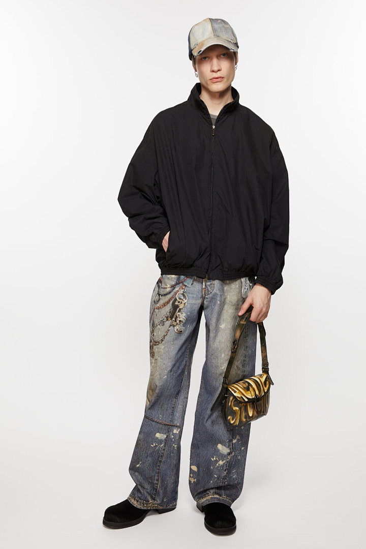Off-White 288 AC Logo Zipper Jacket Print Wind Black Off White S-XL 3396# - Image 45