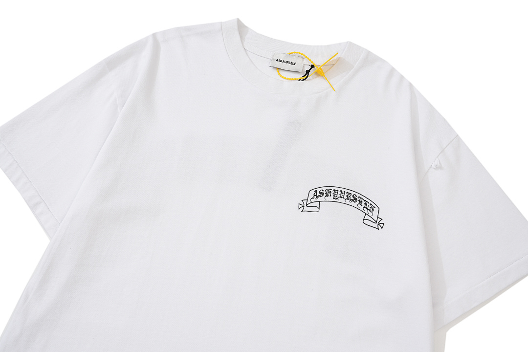 Unbranded 108 ASK ASKYURSELF PAISLEY BANNED Tee LOGO Print Short Sleeve T Big White S-XL 4083# - Image 5