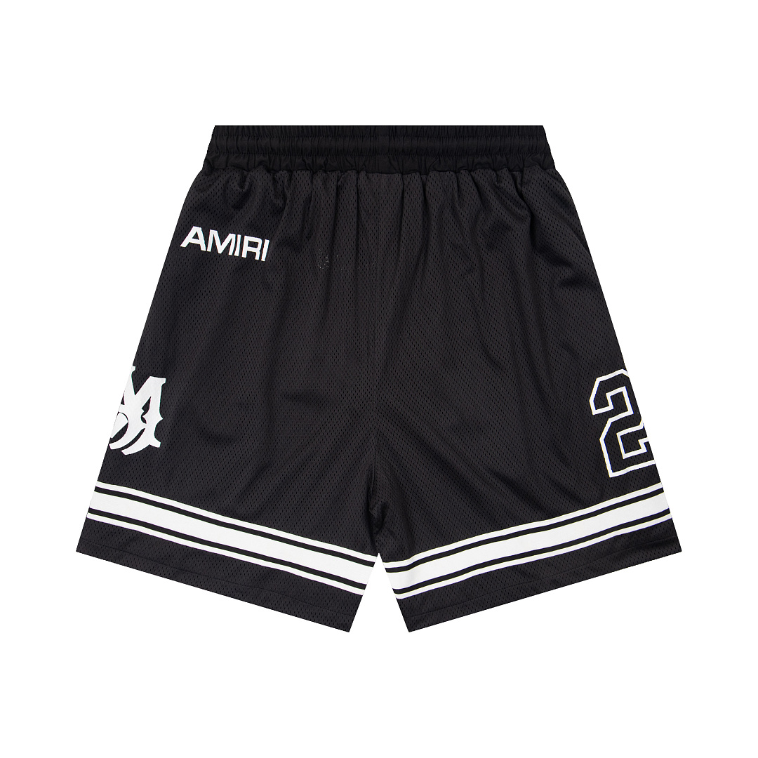AMIRI 148 Logo Print Short Black White S M L XL 9934# - Image 4